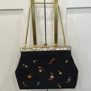 Vintage Glass Beaded/Embroidered Handbag